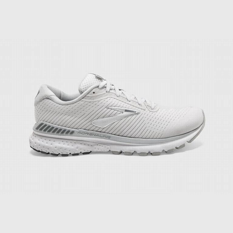 Brooks Women's Adrenaline Gts 20 Road Running Shoes Singapore - White/Silver/Grey (74295-QRYE)